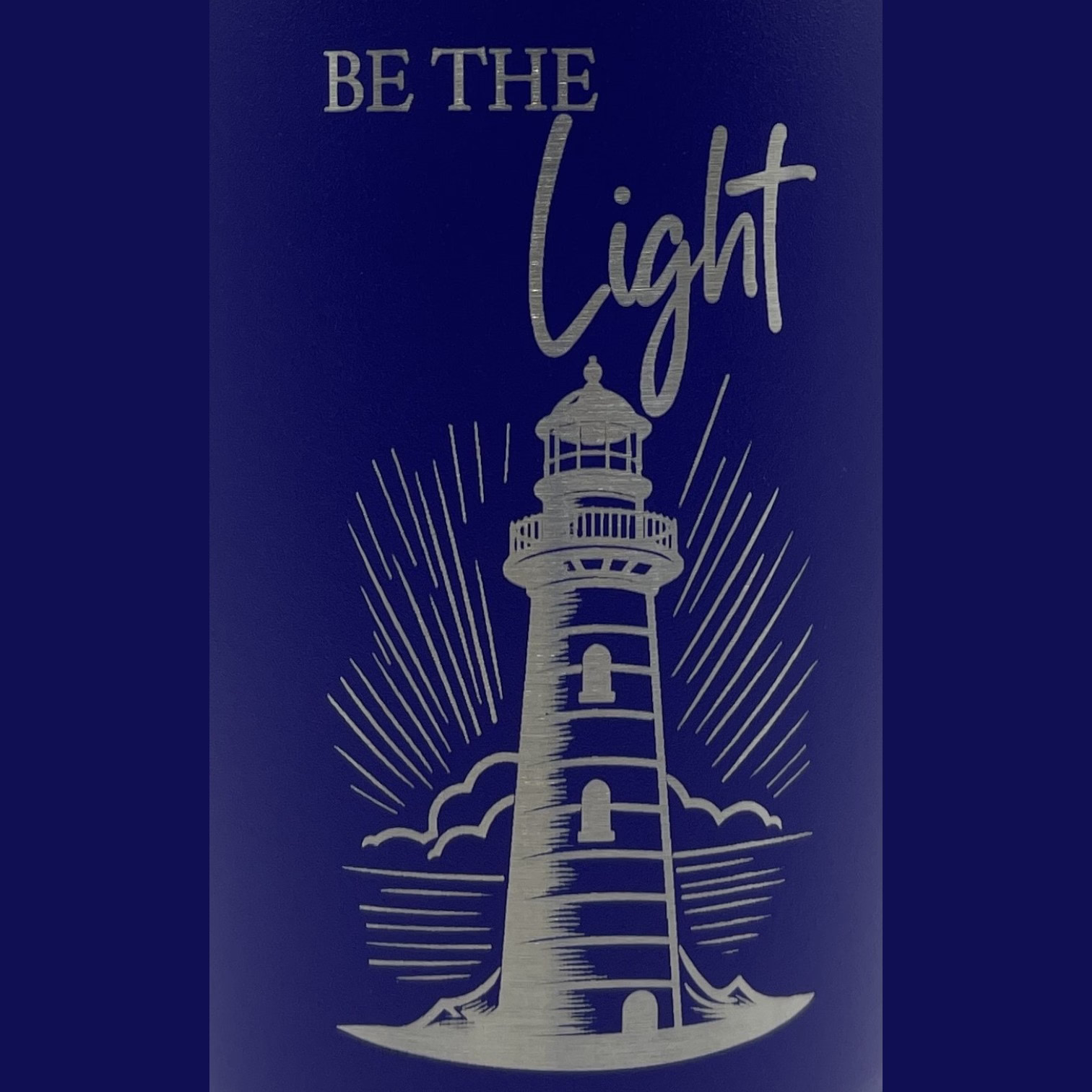 'Matthew 5:14' Custom Laser Engraved on a Purple 20 oz. Tumbler