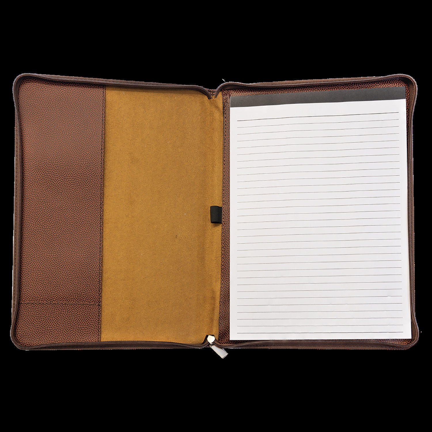 'Yeshua the Lion' Custom Laser Engraved on a Dark Brown Zipper Portfolio